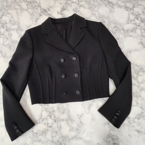 Dolce & Gabbana Double Breasted Cropped Blazer with Boning